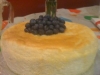 Angel Food Cake with Lemon Glaze and blueberries